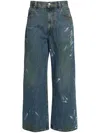 Helmut Lang Painted Wide Leg Jeans In Blue