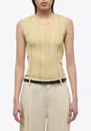 Helmut Lang Open Back Semisheer Sleeveless Sweater In Yellow