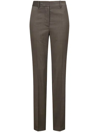 Helmut Lang Panelled Slim-fit Trousers In Brown