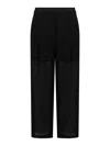 Helmut Lang Double Fold Transparent Trousers In Black