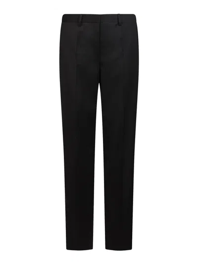 Helmut Lang Wool Trousers With Side Strings In Black