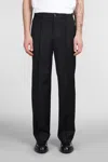 Helmut Lang Black Relaxed Wool Trousers In Black
