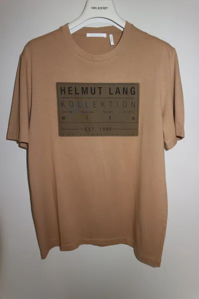 Pre-owned Helmut Lang Patch Logo T-shirt In Brown