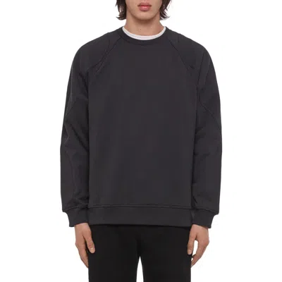 Helmut Lang Patch Moto Crewneck Sweatshirt In Vintage Black