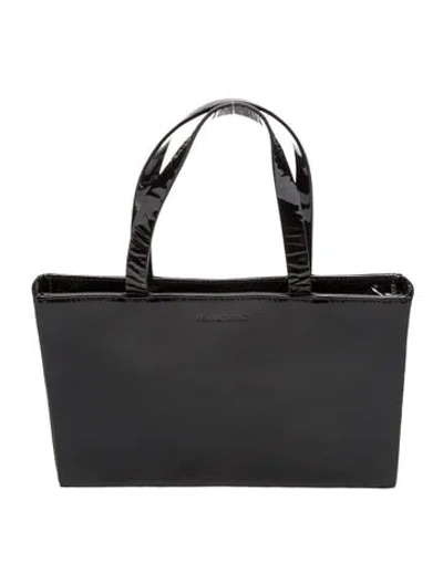 Pre-owned Helmut Lang Patent Leather Top Handle Bag In Black