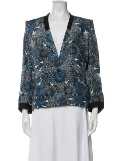 Pre-owned Helmut Lang Patterned Blazer In Blue