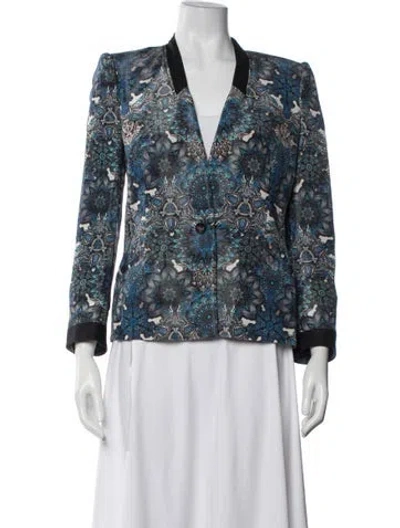 Pre-owned Helmut Lang Patterned Blazer In Blue/white