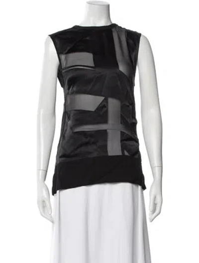 Pre-owned Helmut Lang Patterned Crew Neck Top In Black