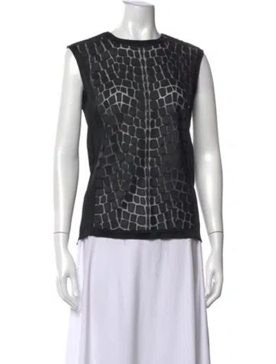 Pre-owned Helmut Lang Patterned Crew Neck Top In Black