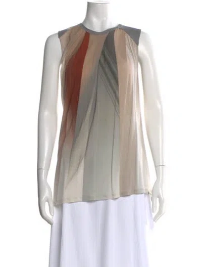 Pre-owned Helmut Lang Patterned Crew Neck Top In Gray