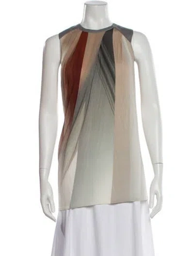 Pre-owned Helmut Lang Patterned Crew Neck Top In Gray