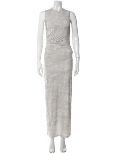 Pre-owned Helmut Lang Patterned Long Dress In Neutrals