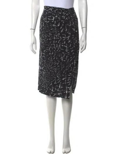 Pre-owned Helmut Lang Patterned Midi Length Skirt In Black