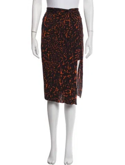 Pre-owned Helmut Lang Patterned Midi Length Skirt In Black