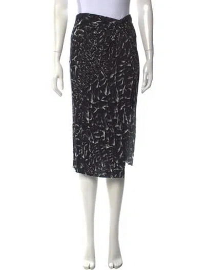 Pre-owned Helmut Lang Patterned Midi Length Skirt W/ Tags In Black