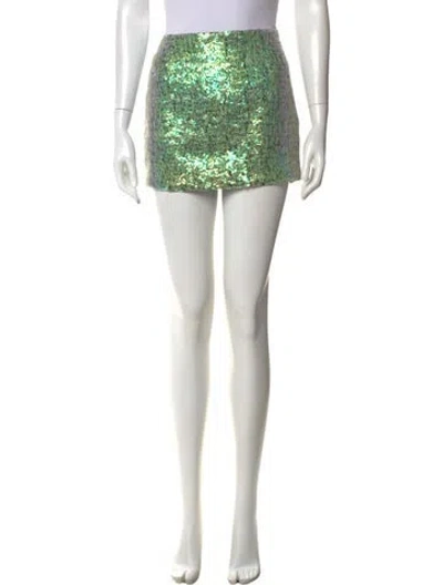 Pre-owned Helmut Lang Patterned Mini Skirt W/ Tags In Green