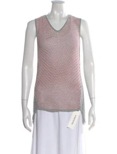 Pre-owned Helmut Lang Patterned Scoop Neck Top In Multi
