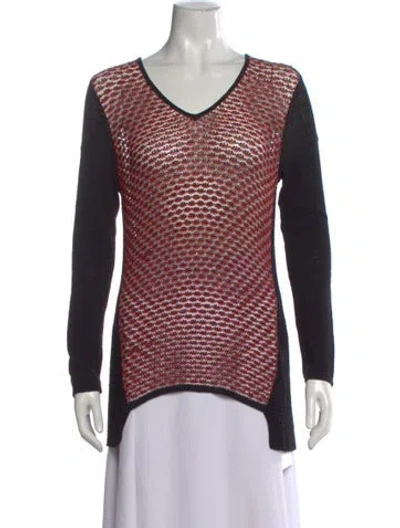 Pre-owned Helmut Lang Patterned V-neck Sweater W/ Tags In Multi