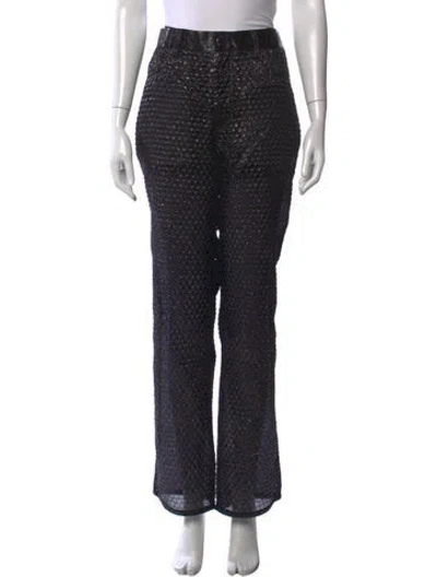 Pre-owned Helmut Lang Patterned Wide Leg Pants W/ Tags In Black