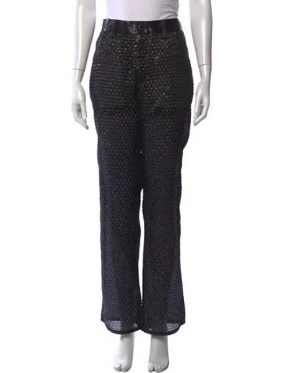 Pre-owned Helmut Lang Patterned Wide Leg Pants W/ Tags In Black