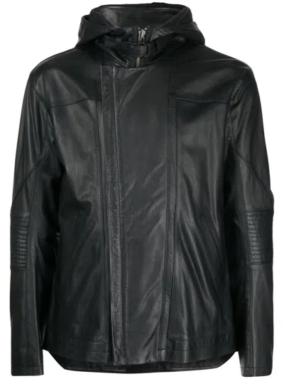 Helmut Lang Photograph-print Leather Jacket In Schwarz