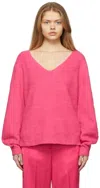Helmut Lang V-neck Jumper In Wkc Disco Pink
