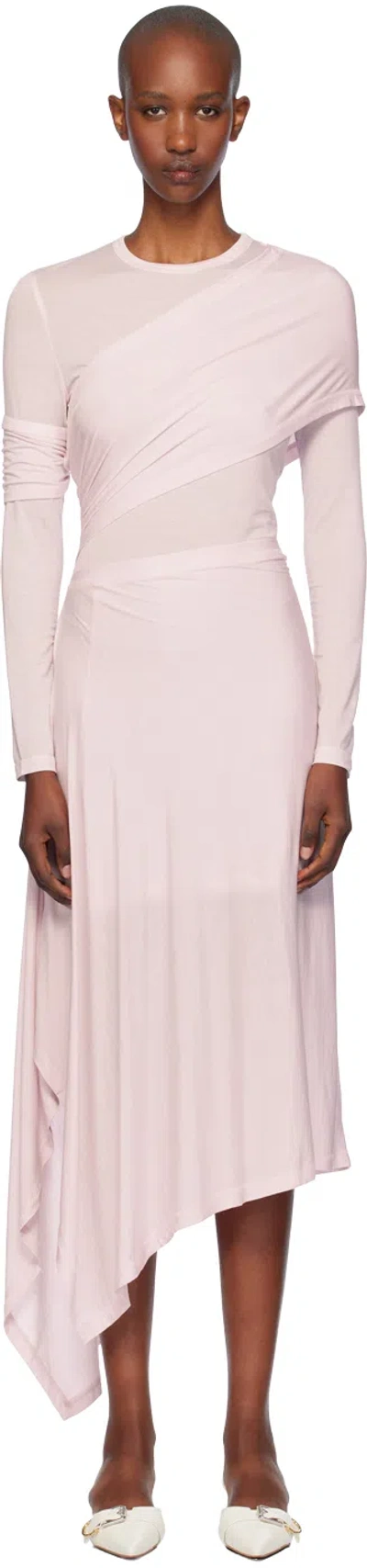 Helmut Lang Pink Protection Maxi Dress In Dusty Pink - Sbj