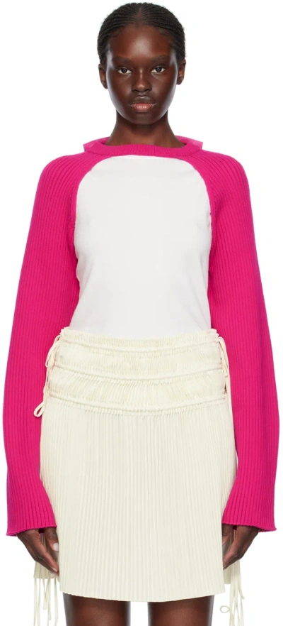 Helmut Lang Pink Rib Sweater In Fuschia