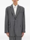 Helmut Lang Wool Suit Jacket Single Breasted Notch Lapel In Gray