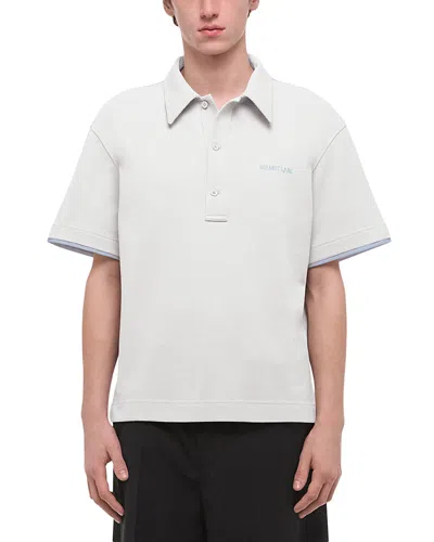 Helmut Lang Pique Polo Shirt In Gray