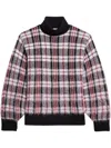 Helmut Lang Brushed Plaid Turtleneck Sweater In Schwarz