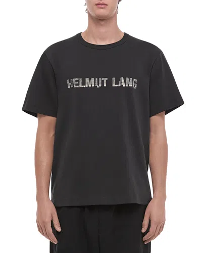Helmut Lang Plaid Check Logo T-shirt In Black