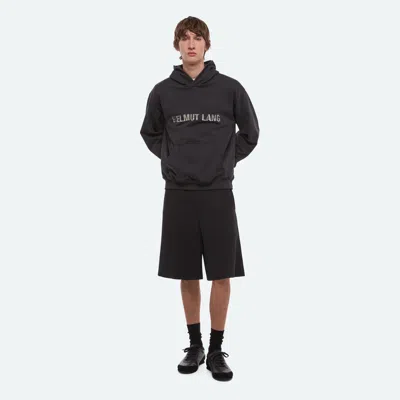 Helmut Lang Graphic Plaid Check Logo Hoodie In Black