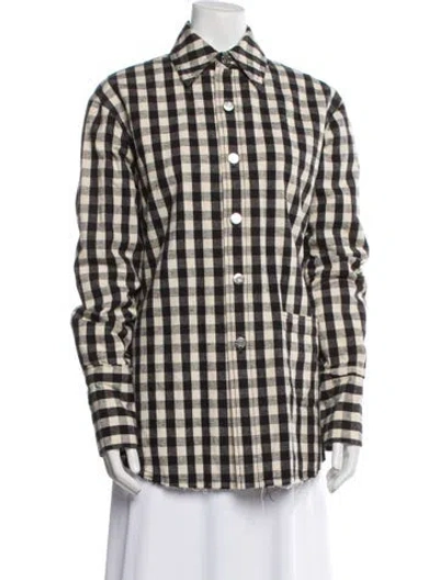 Pre-owned Helmut Lang Plaid Print Jacket In White