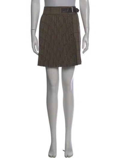 Pre-owned Helmut Lang Plaid Print Mini Skirt In Neutral