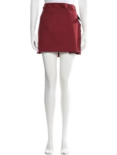 Pre-owned Helmut Lang Plaid Print Mini Skirt In Red