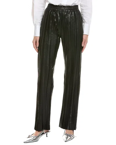Helmut Lang Pleat Leather Car Trouser In Black