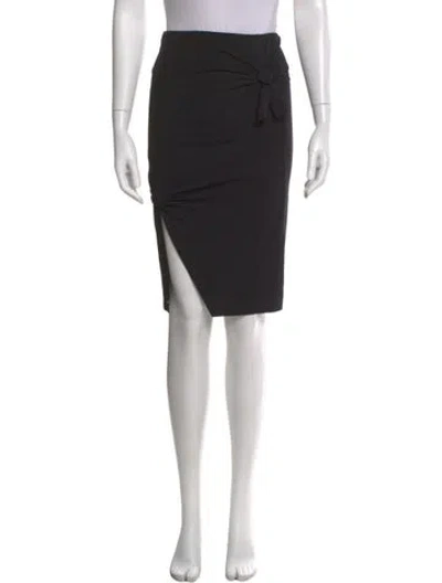 Pre-owned Helmut Lang Pleated Accents Knee-length Skirt W/ Tags In Black
