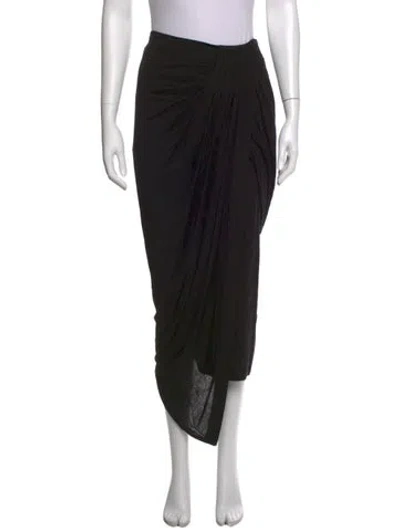 Pre-owned Helmut Lang Pleated Accents Long Skirt In Black