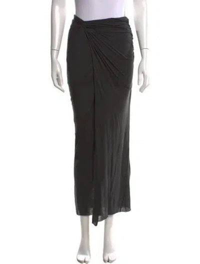 Pre-owned Helmut Lang Pleated Accents Long Skirt In Gray