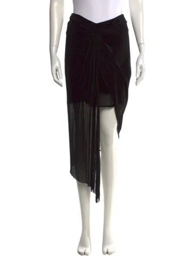 Pre-owned Helmut Lang Pleated Accents Midi Length Skirt In Black