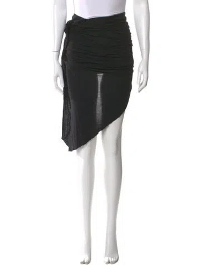 Pre-owned Helmut Lang Pleated Accents Midi Length Skirt In Black