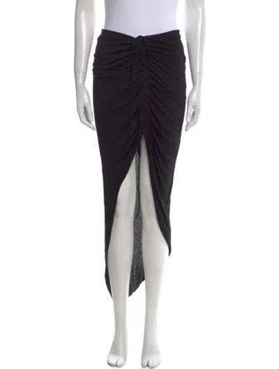 Pre-owned Helmut Lang Pleated Accents Midi Length Skirt In Black