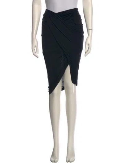 Pre-owned Helmut Lang Pleated Accents Midi Length Skirt In Black