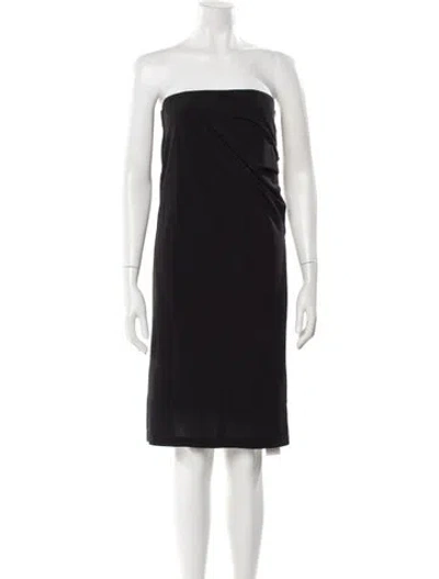 Pre-owned Helmut Lang Pleated Accents Midi Length Skirt In Black