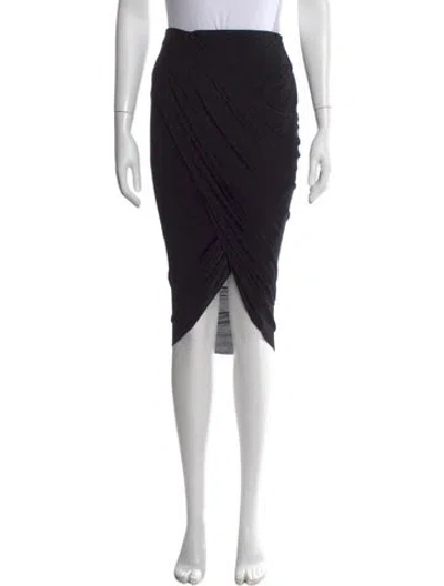 Pre-owned Helmut Lang Pleated Accents Midi Length Skirt In Black