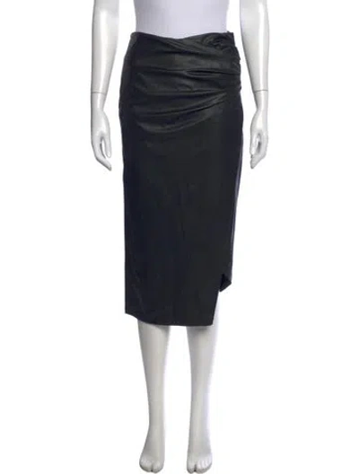 Pre-owned Helmut Lang Pleated Accents Midi Length Skirt In Black