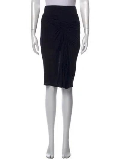 Pre-owned Helmut Lang Pleated Accents Midi Length Skirt In Black