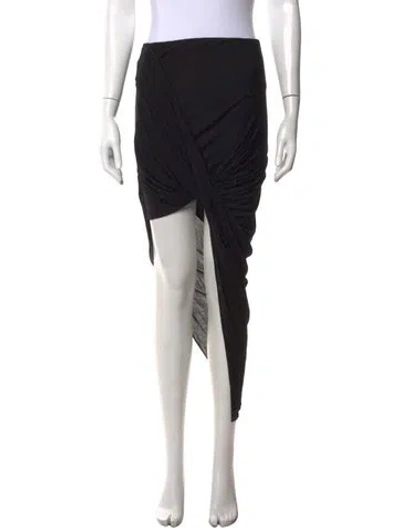 Pre-owned Helmut Lang Pleated Accents Midi Length Skirt In Black