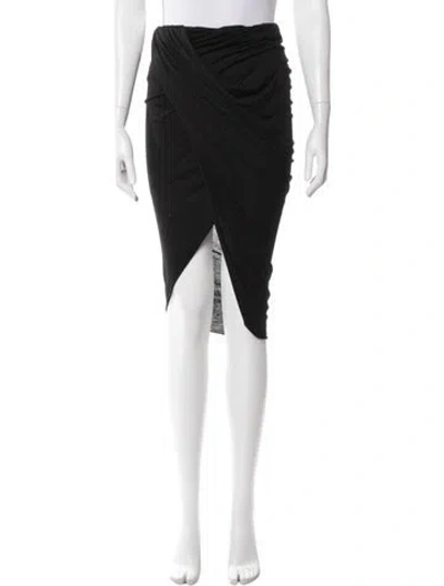 Pre-owned Helmut Lang Pleated Accents Midi Length Skirt In Black